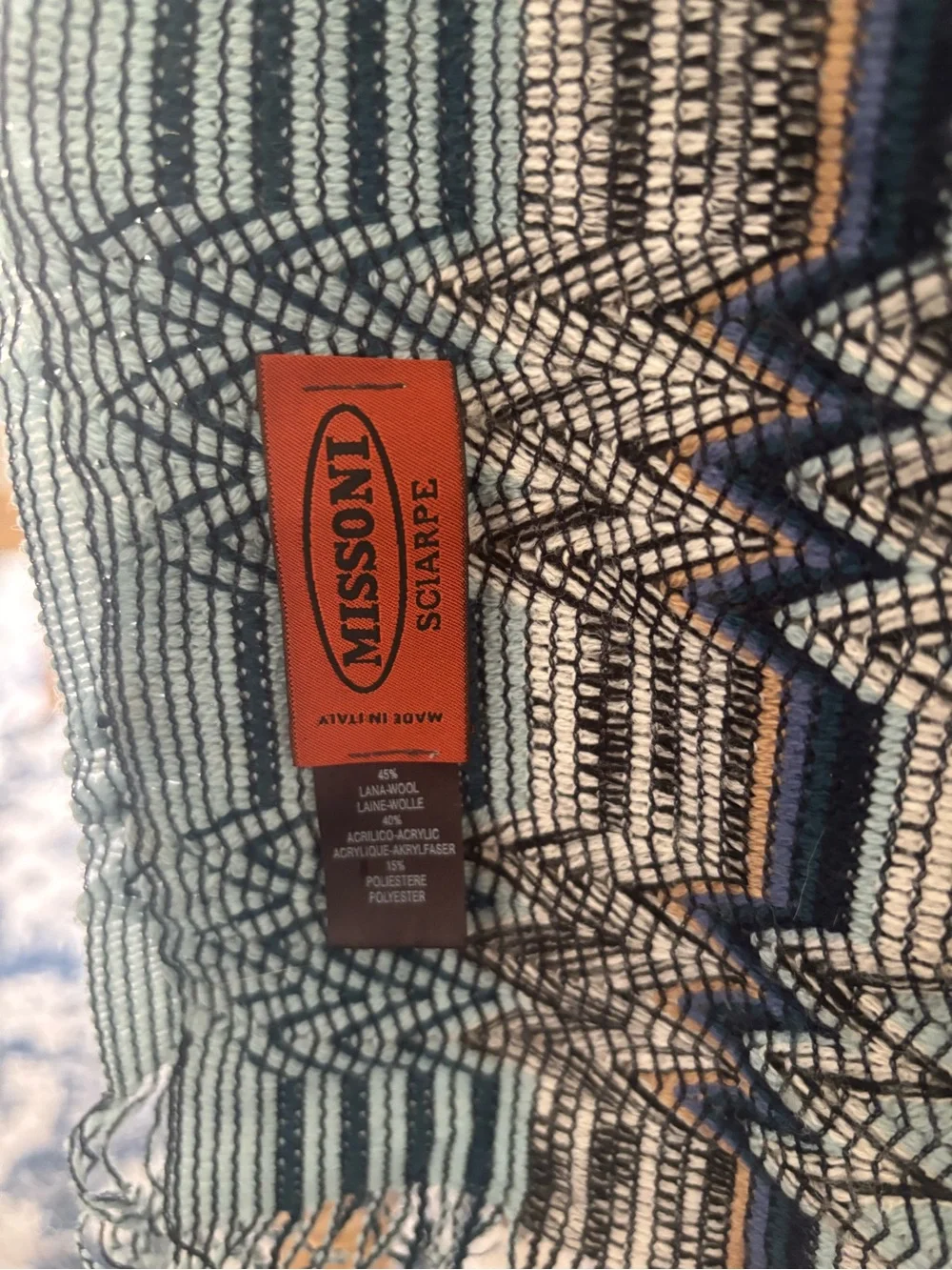 Vintage Missoni Blue & Teal Scarf